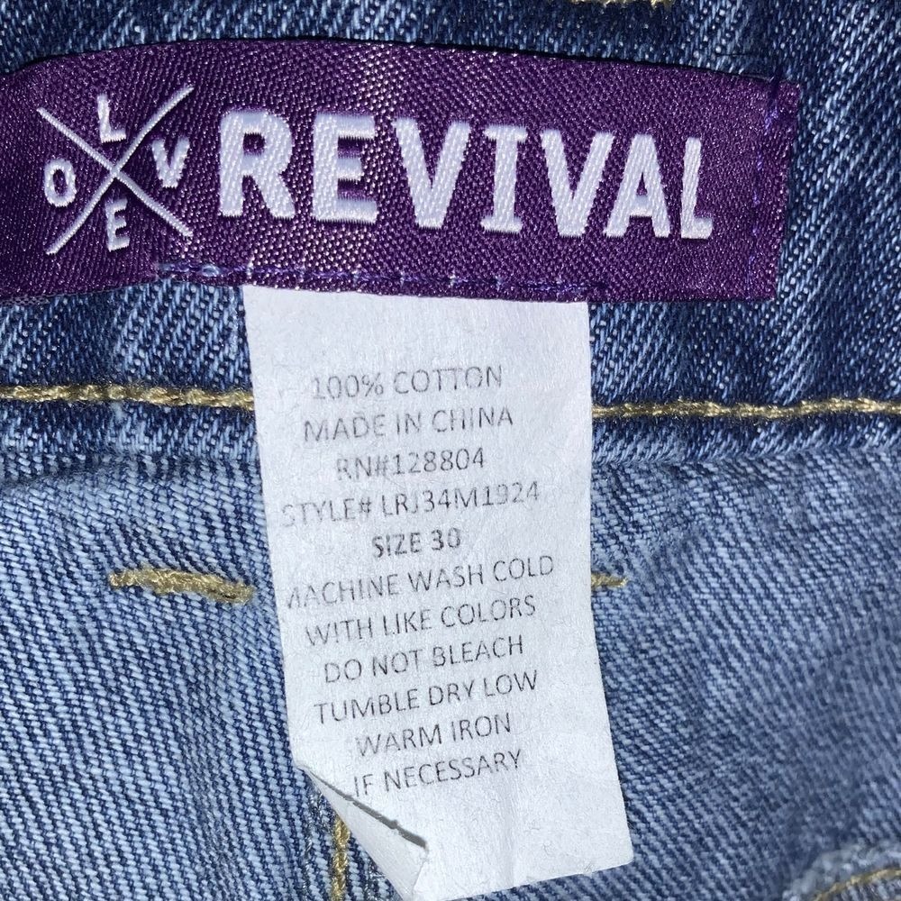 1990's VNTG Revival High Waisted Wide Leg Jeans sz 30 Button Front Detail Denim - Picture 5 of 5